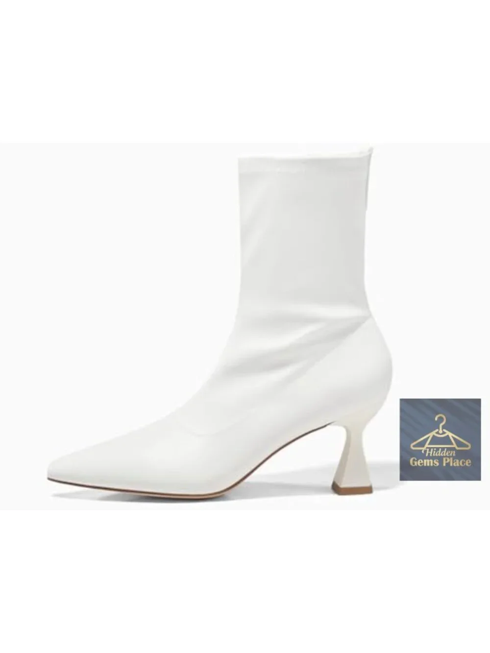 Pointed Toe Kitten Heel Side Zipper Ankle Booties with PU Upper